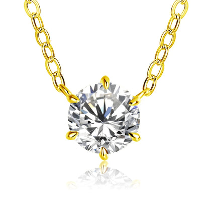 925 Silver Pendant Round Cut Necklace