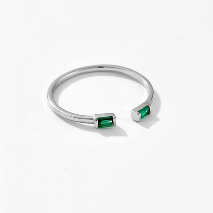 100% 925 Sterling Silver Green Zircon CZ Adjustable Ring For Women 2024 Fashion Fine Luxury Party Jewelry