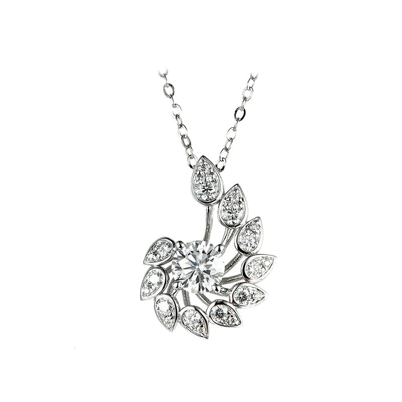 925 Silver Excellent Moissanite Pendant Necklace