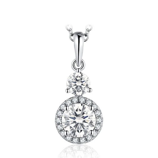 Moissanite Round 6.5mm Pendants Necklaces