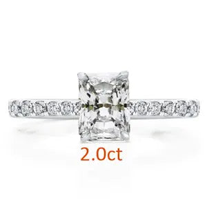 orelia Moissanite Solitaire Engagement Rings 2/3/4ct Radiant Cut D Color Solid 925 Sterling Silver Women Wedding Jewelry Gifts