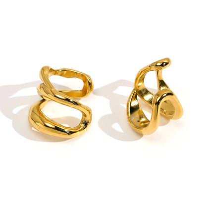 Irregular Line Ear Cuff  18K Gold Plated In Earings