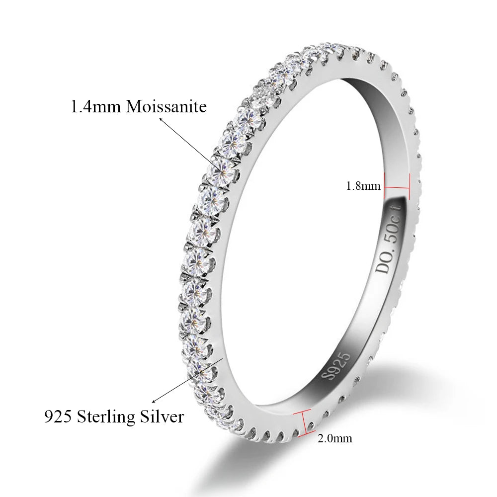 Orelia Full Moissanite Engagement Wedding Ring Set for Women 2ct Oval Cut Promise Rings & 925 Wedding Bands Lab Diamond Jewelry