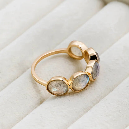 Vintage Irregularity Natural Labradorite Ring