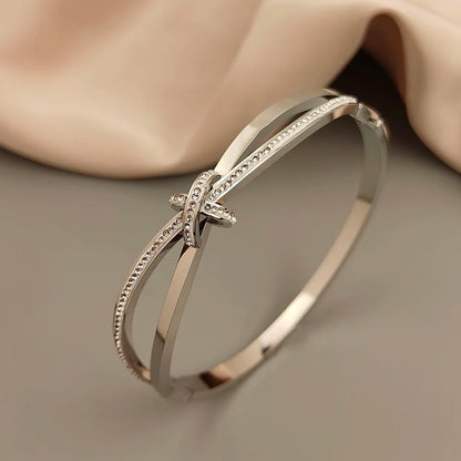 Zircon Gold Plated Stainless Steel Bracelet