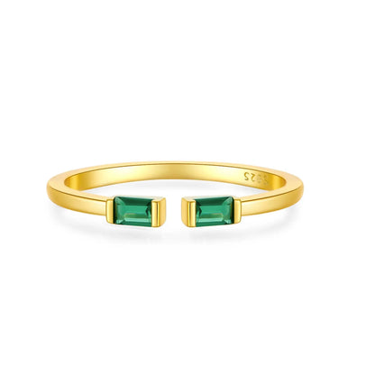 100% 925 Sterling Silver Green Zircon CZ Adjustable Ring For Women 2024 Fashion Fine Luxury Party Jewelry