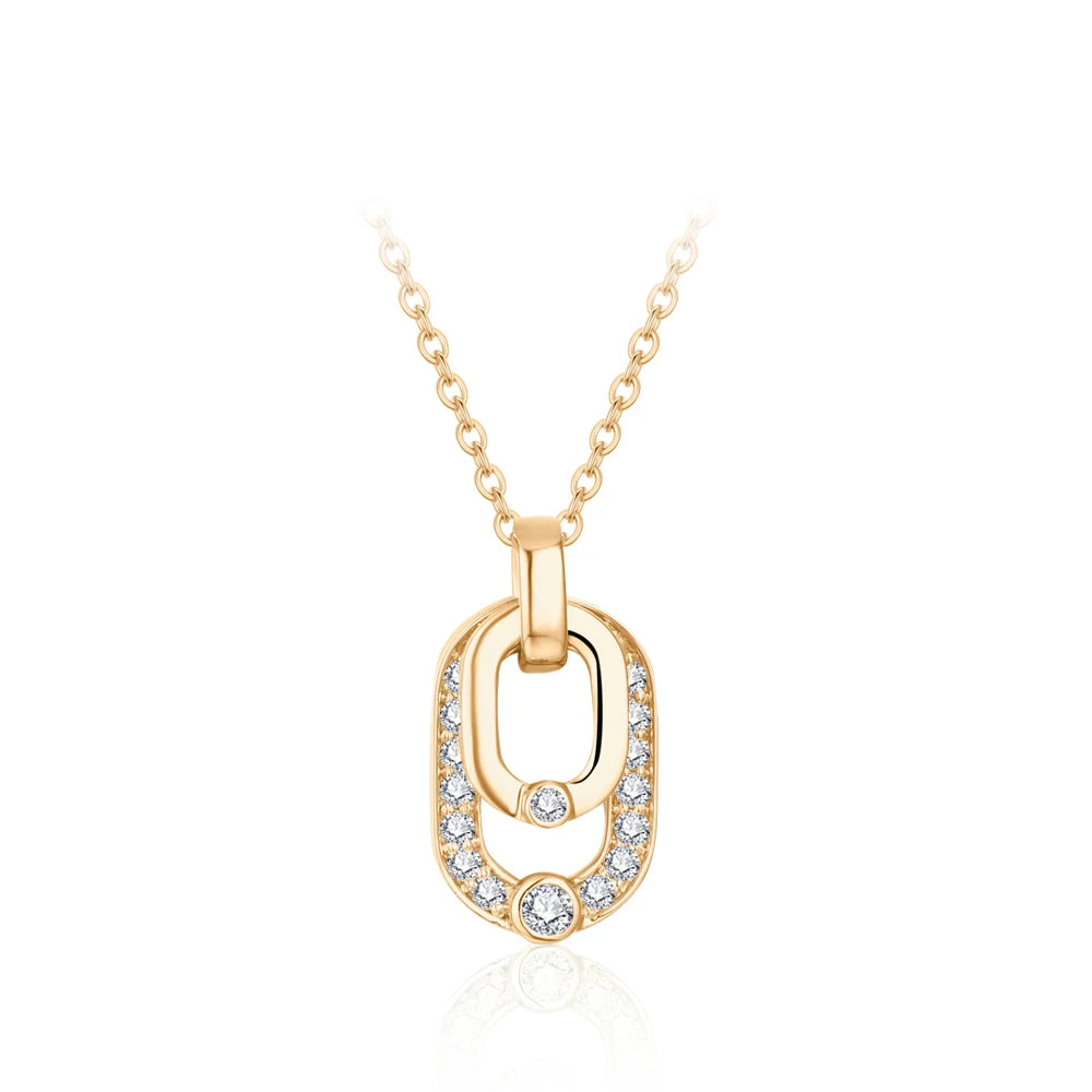 Orelia Luxury Round Cut 2.2mm Moissanite Pendant Necklace For Women 925 SIlver Sparkling Wedding Party  Fine Jewelry Gift