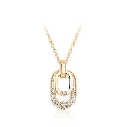Orelia Luxury Round Cut 2.2mm Moissanite Pendant Necklace For Women 925 SIlver Sparkling Wedding Party  Fine Jewelry Gift