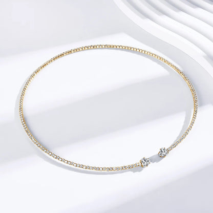 D1.60CT Heart Cut Moissanite Collar Open Tennis Necklace 925 Sterling Silver Choker for Women Fine Jewelry GRA Certificate