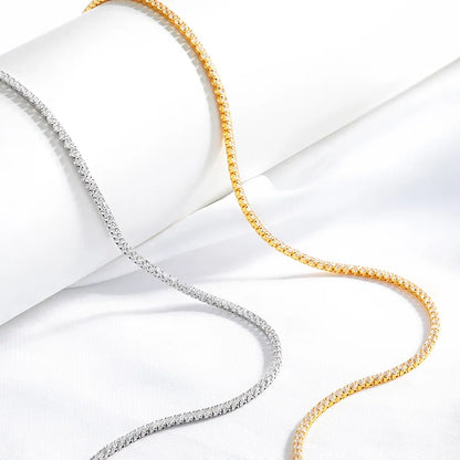 2mm All moissanite Tennis Necklace for Women Man Adjustable Choker Chain 100% 925 Sterling Silver Jewelry
