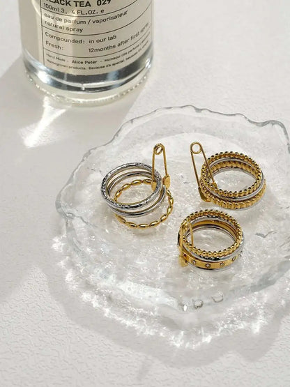 Zircon Pin 18K Plated Gold Ring
